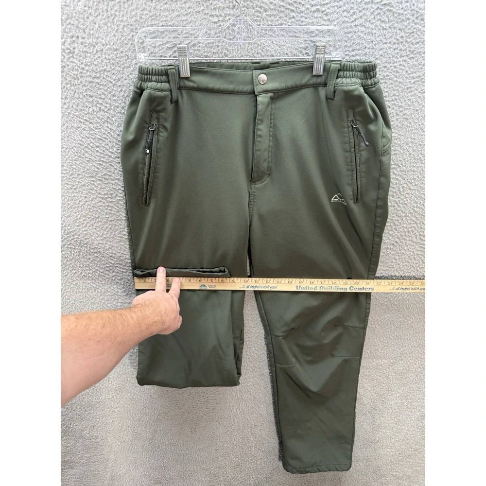 Outdoor Sports Pants Mens 36 Green Fleece Lined Performance Articulated‎ Knee